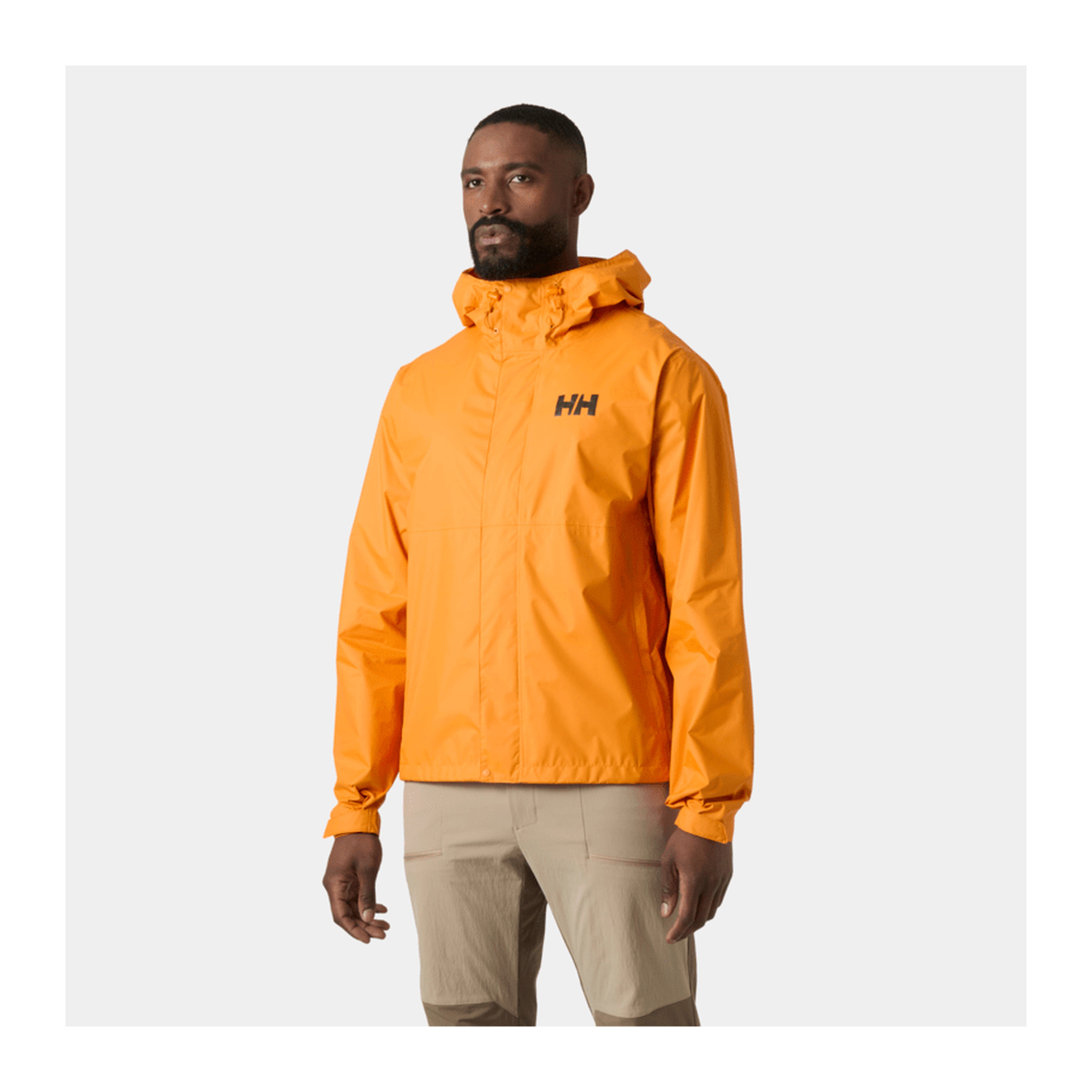 HH Men's Loke Jacket – Ignite Orange – detail